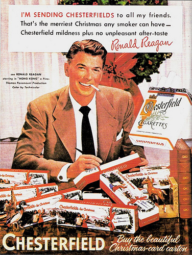 Ronald Reagan in cigarette advertisement