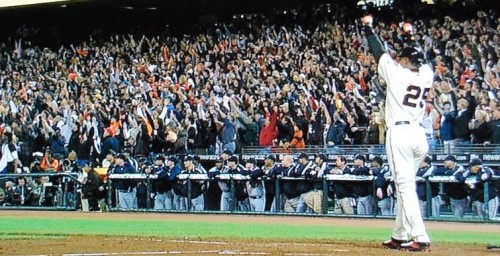 Barry Bonds, celebrating 